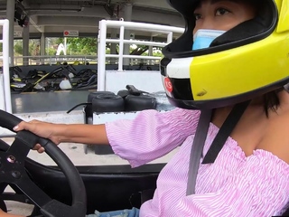 Thai teen beginner GF go karting and intercourse
