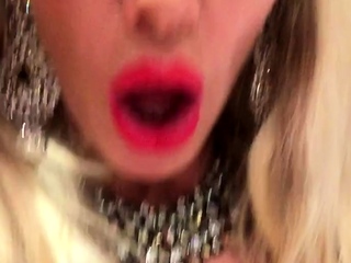 Big Boobed Blonde Masturbates With A Dildo In The Bathroom