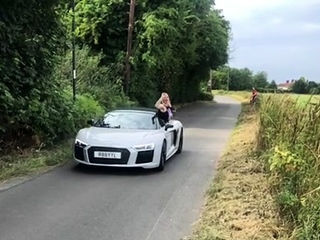 Busty amateur blonde banged in public outdoor