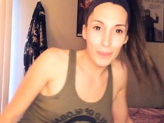 Tranny amateur solo big tits masturbates in high def