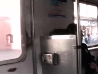 Blonde shemale with big tits has public sex with a stranger