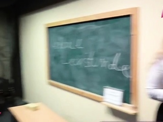 Blonde teacher fucks student in class FMM