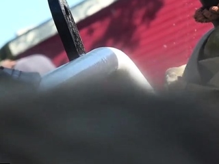 Secret outdoor sex on a boat in the harbor