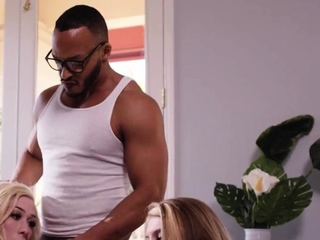 College Trannies barebacked by Black deliverer in IR 3some