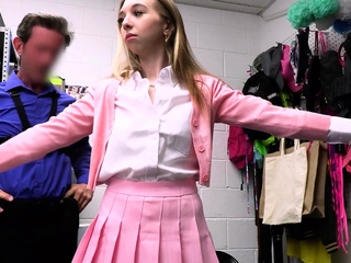 Notorious blonde teen thief fucked hard