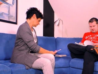 Horny pensioner seduces a strange man for sex