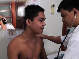 Enema Asian patient gaping asshole in doctors infirmary