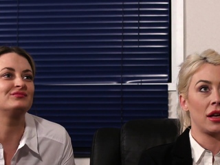 SPH redhead femdom teases with HJ
