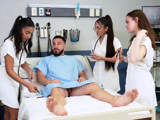 Lucky patient fucks these three hot doctors