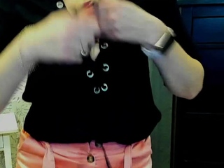 German MILF posing in mini skirt on webcam