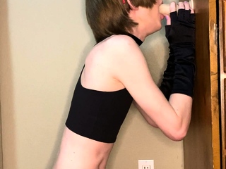 Small tits shemale gets banged in bed