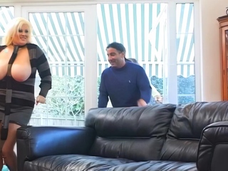 Massive natural tits bouncing on the trampoline