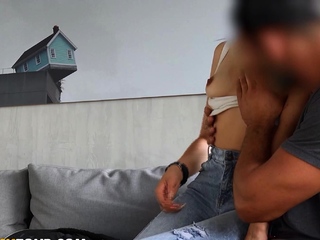 Teen Latina pick up rides a big cock POV