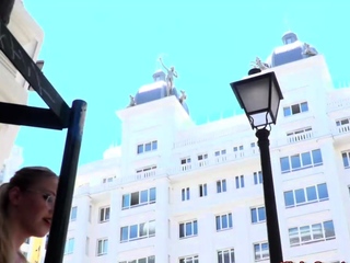 Blonde slave Selvaggia fucked and whipped in public bar