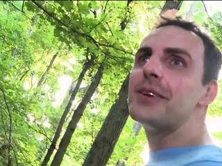 German MILF POV public fucked in forest