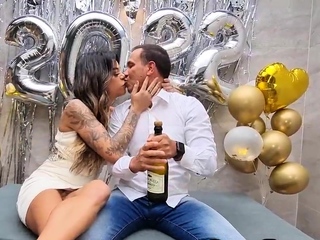 Birthday oiled TS barebacked as gift