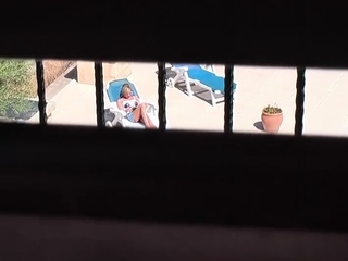 Neighbors secretly filmed having outdoor sex
