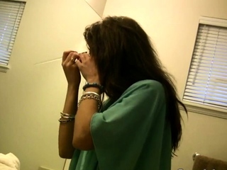 Cute brunette sucking