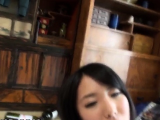 Horny Japanese damsel Ayumu Ishihara gives blowjobs and