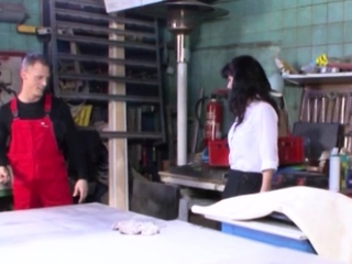 Mature hairy secretary fucked at work