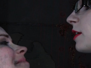 Restrained cutie made to submit to fellow excited demands