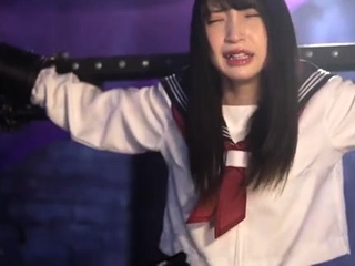 Two asian foot fetish school girl tease a cock