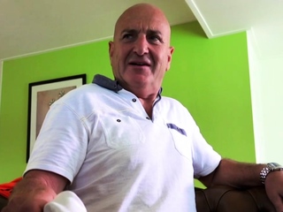 Grandpa gets blowjob and cums