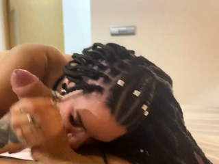 Big tit brunette MILF sucks and tit fucks a big cock
