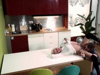 Skinny sporty German woman seduced for sex