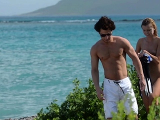 Amateur redhead handjob and a blowjob with a facial