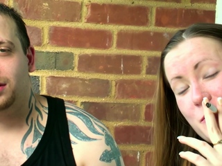 Real couple’s rough sex at home with their lodger watching