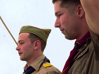 Hung DILF has hot threesome with scout