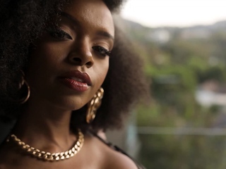 Ebony teen dropped off her slutty dress