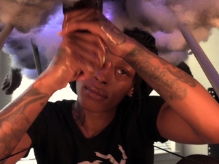 Hot blonde strokes and sucks black cock in glory hole