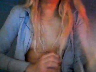 Tranny Masturbating By Stroking Big Cock