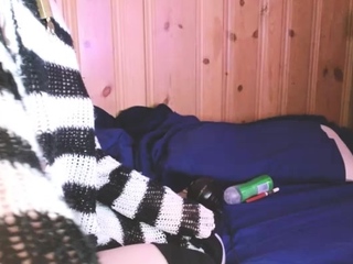 Shemale tranny enjoying solo masturbation