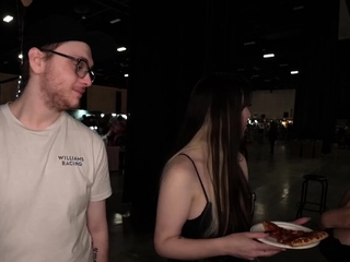 Beautiful Brunette Big Boobs Rides Fake Cock