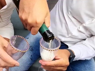 Cutie blonde TS girl cuckriding on BF