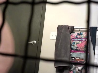 Chubby Friend Spied Showering and Getting Dressed