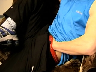 Handsome Gus Smoking And Wanking His Boner In The Sofa