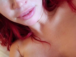 Petite amateur redheaded teen pisses and sucks cock