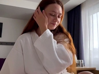 Redhead Teen Cleaner with Big Ass and Tits Fucks in Hotel Ro
