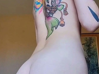 Amateur striptease and Solo masturbation