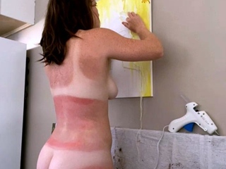 Busty brunette solo masturbation