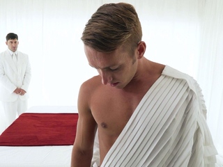 Two hot suited DILFs raw fuck and use twink