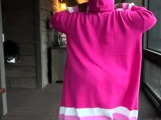 Sexy brunette amateur sucking and fucking cock naked outdoor