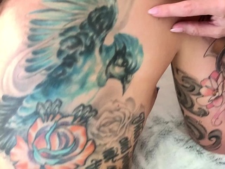 Big tit brunette sucks a big cock POV