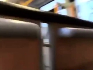 Nervous Boyfriend Receives a Bus Blowjob from His Blonde Gir