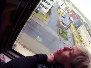 Pulled naughty babe cockbouncing outdoor