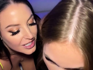 Brunette seductress working her big boobs and hot ass